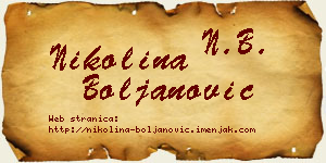 Nikolina Boljanović vizit kartica